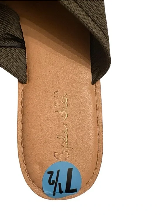 Splendid Tegan Criss Cross Flat Sandals Size 7.5 Olive Green - Picture 3 of 4